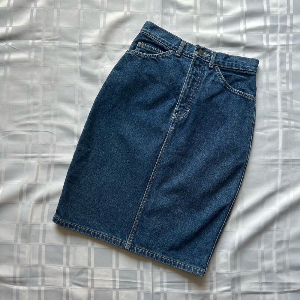 Bluenotes Vintage High-waist Pencil Style Mid-length Blue Denim Skirt